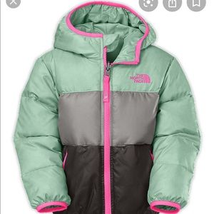 North face 2t girls down jacket reversible 550